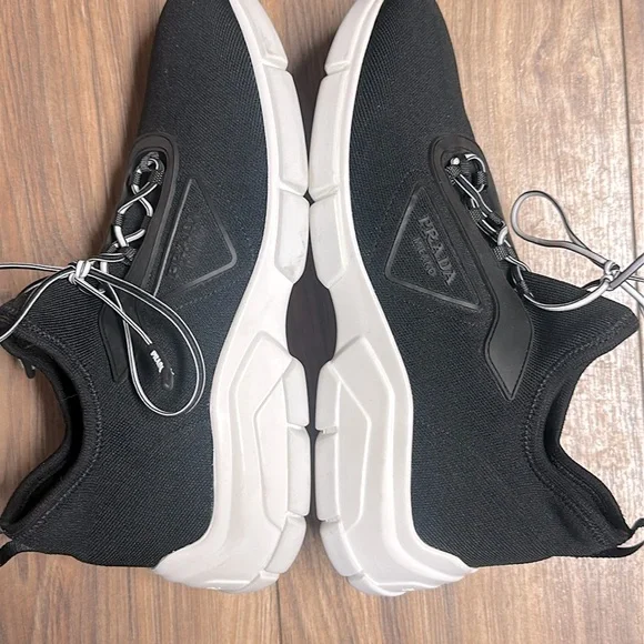 **Sold** Authentic Woman’s Prada black lace up knit sneakers. Size 38.5 EU. - Picture 6 of 9